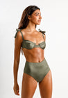 Olive You High Waisted Bottoms - Cassea Swim