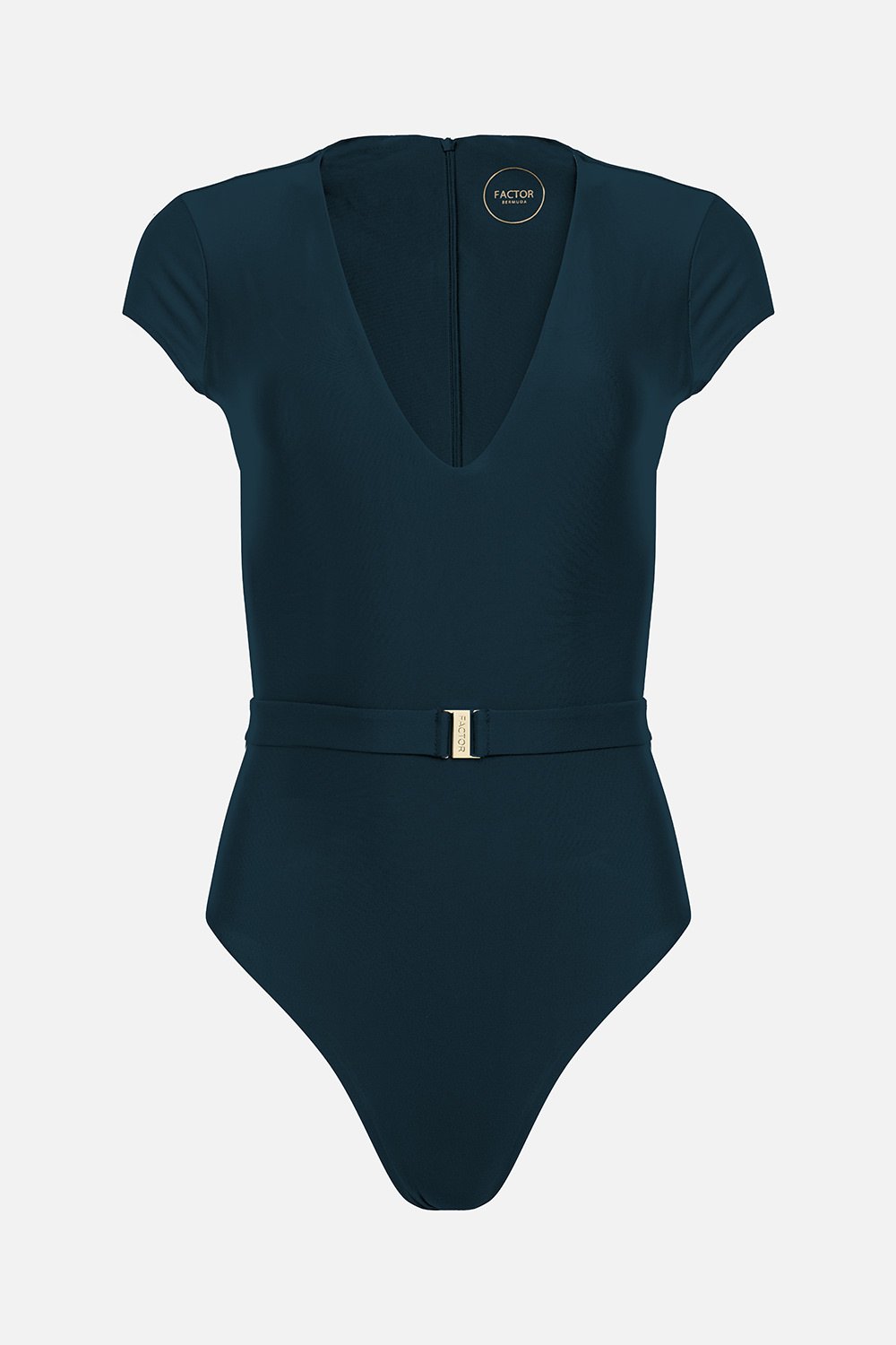 The Plunge Silhouette Swimsuit in Palm - Cassea Swim